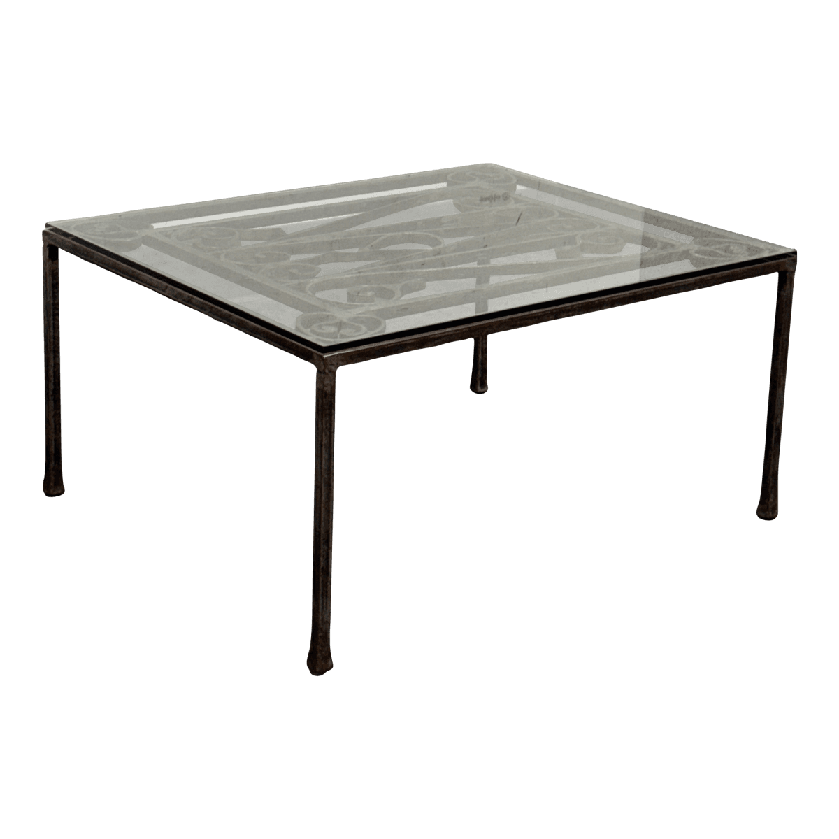 19th Century French Gate + Glass Custom Coffee Table - Thumbnail 2