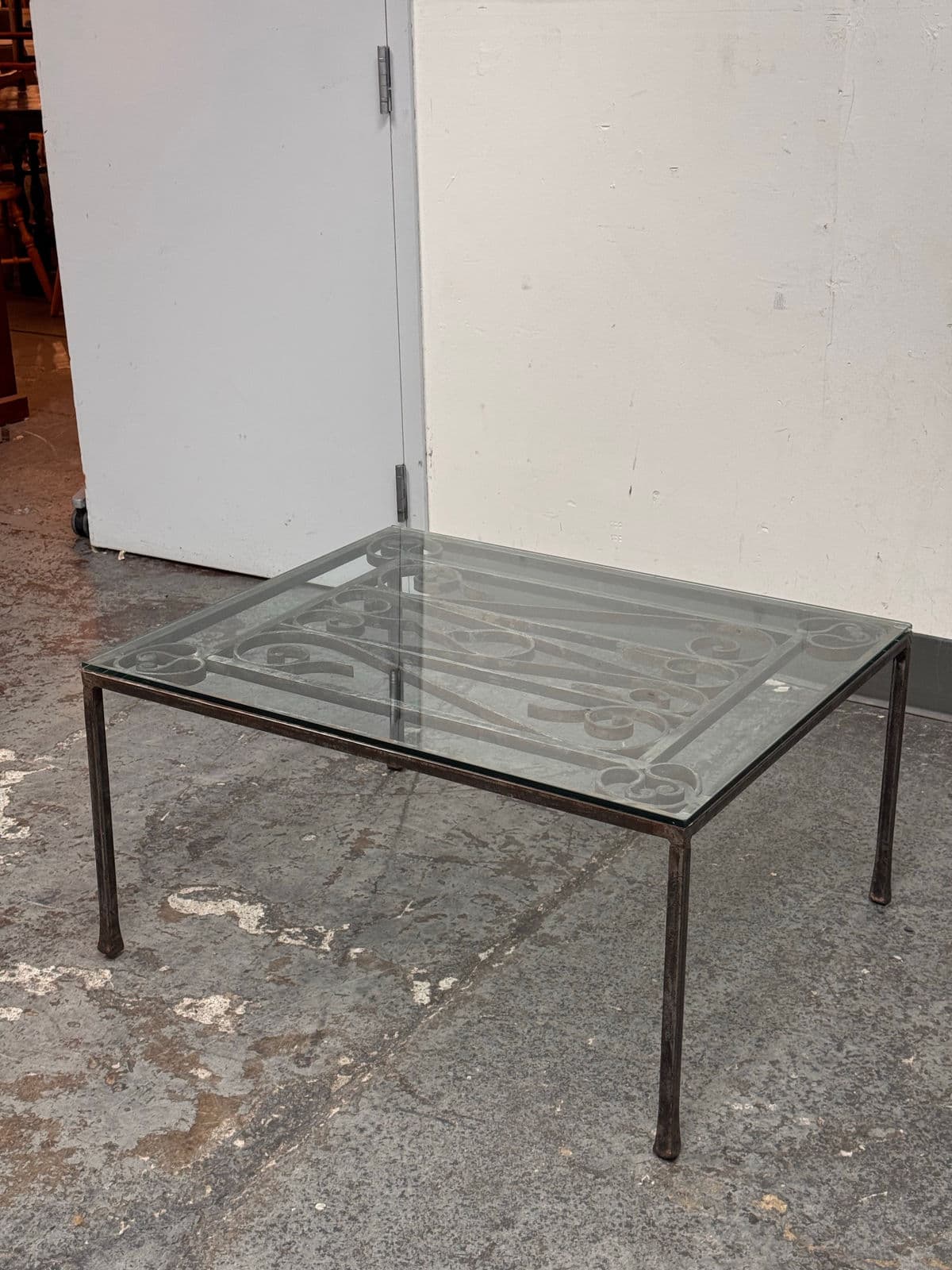 19th Century French Gate + Glass Custom Coffee Table - Thumbnail 4