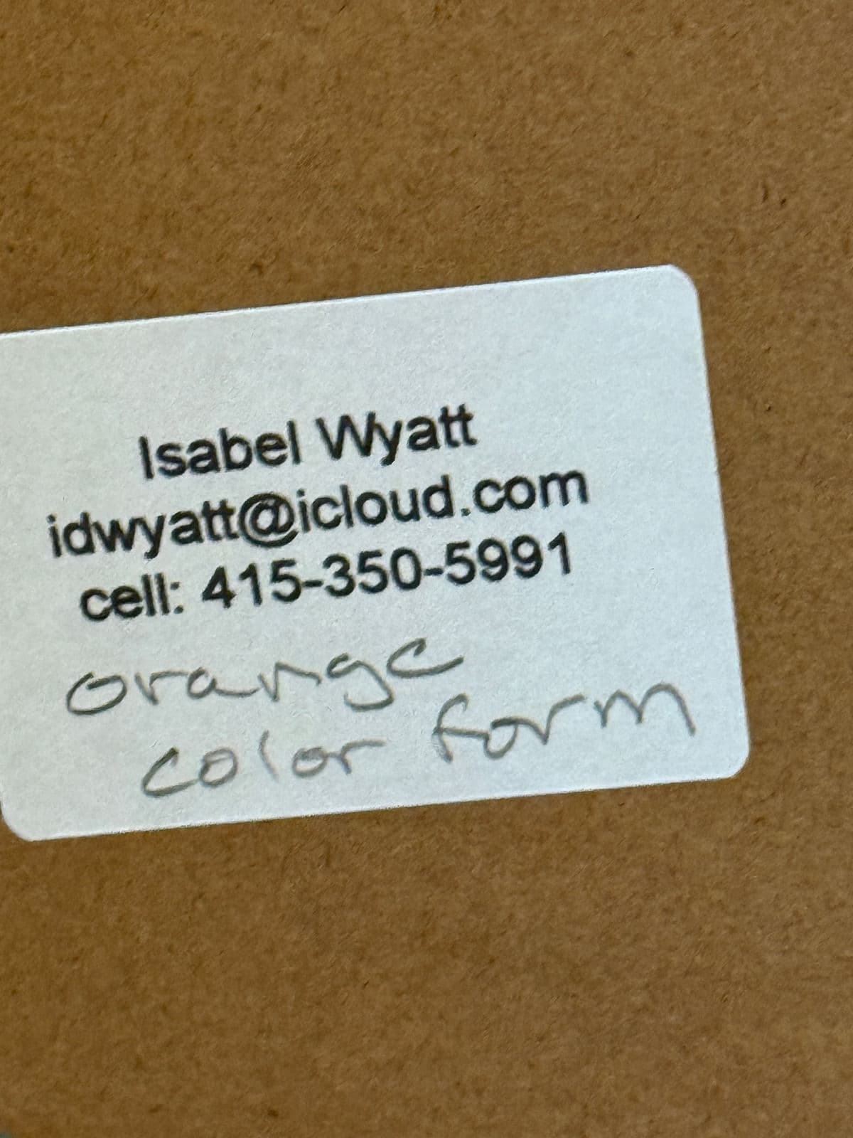 Isabel Wyatt "Orange Color Form" Original Painting, Signed - Thumbnail 5