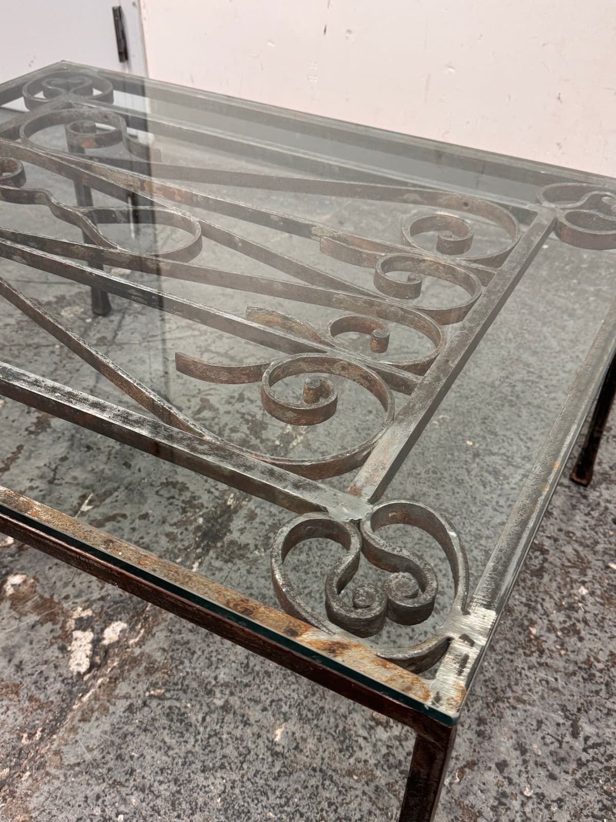 19th Century French Gate + Glass Custom Coffee Table - Thumbnail 10