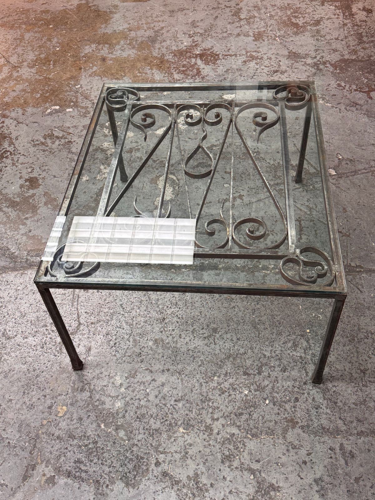 19th Century French Gate + Glass Custom Coffee Table - Thumbnail 7
