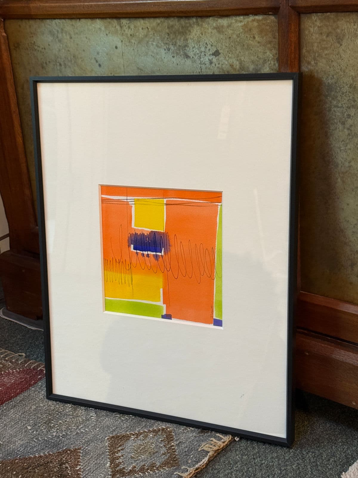 Isabel Wyatt "Orange Color Form" Original Painting, Signed - Thumbnail 3