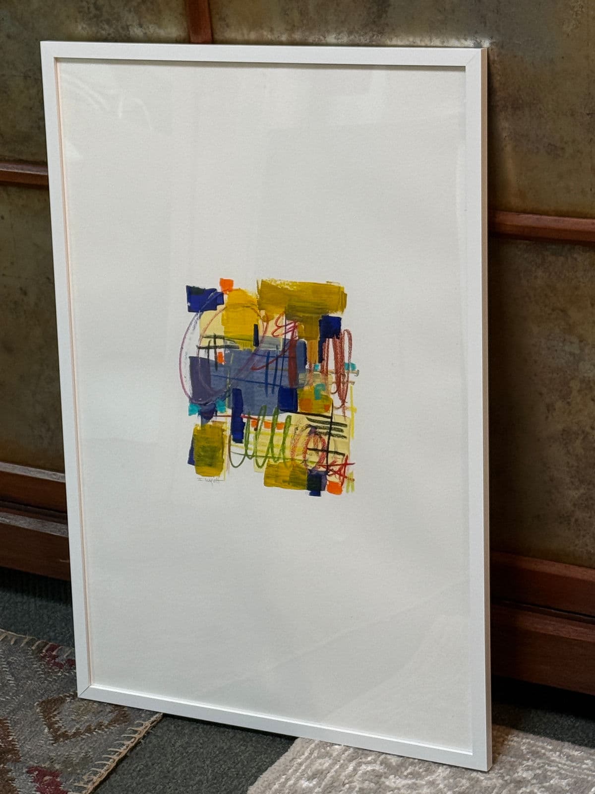 Isabel Wyatt "Blue Bee Bop" Original Painting, Signed - Thumbnail 3