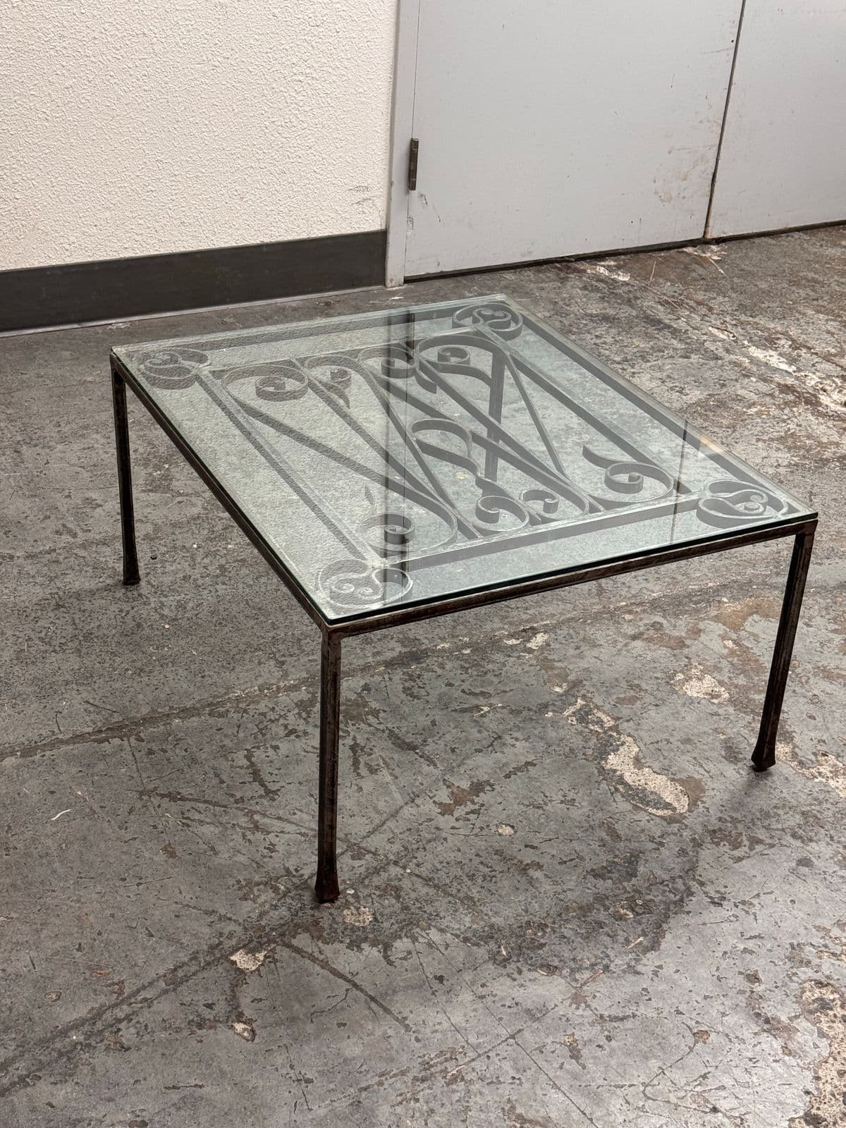 19th Century French Gate + Glass Custom Coffee Table - Thumbnail 12