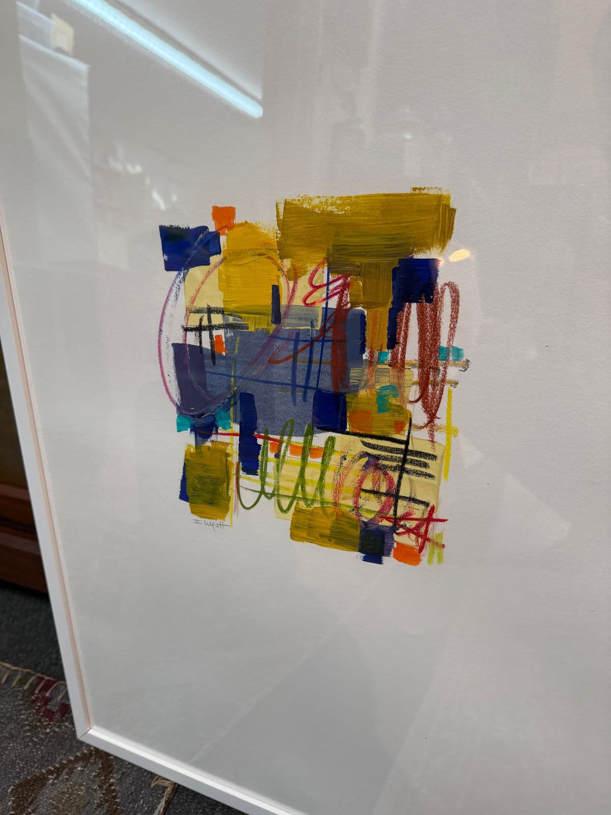 Isabel Wyatt "Blue Bee Bop" Original Painting, Signed - Thumbnail 4