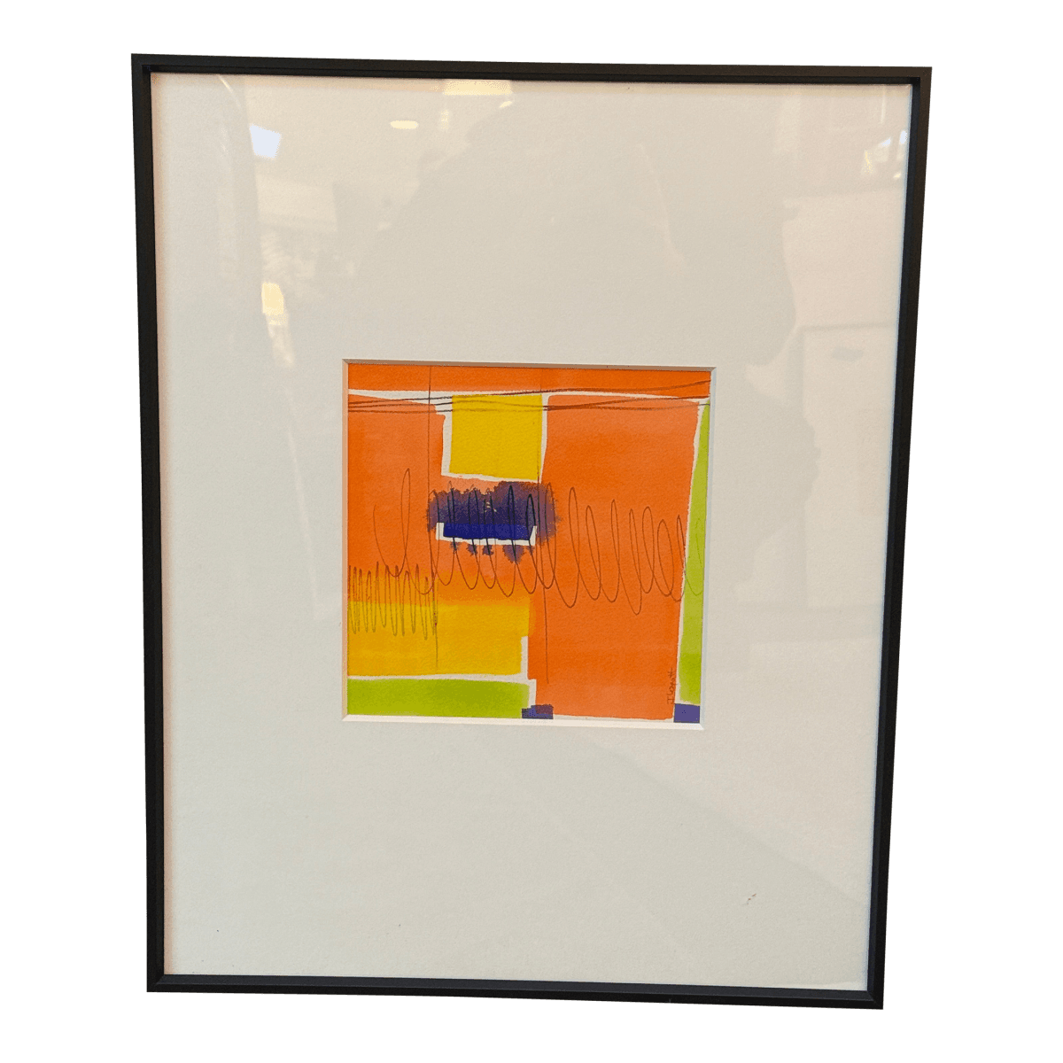 Isabel Wyatt "Orange Color Form" Original Painting, Signed - Thumbnail 2