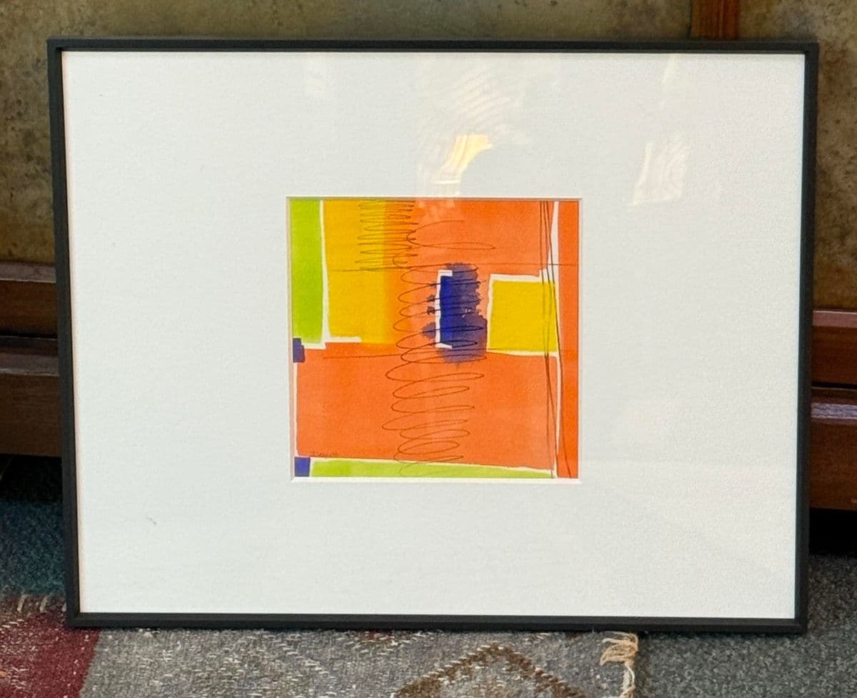 Isabel Wyatt "Orange Color Form" Original Painting, Signed - Thumbnail 4