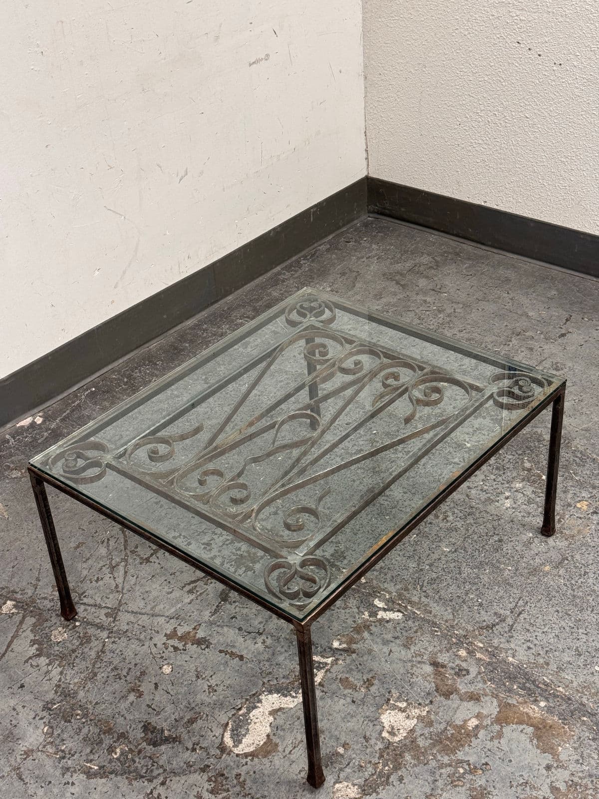 19th Century French Gate + Glass Custom Coffee Table - Thumbnail 11