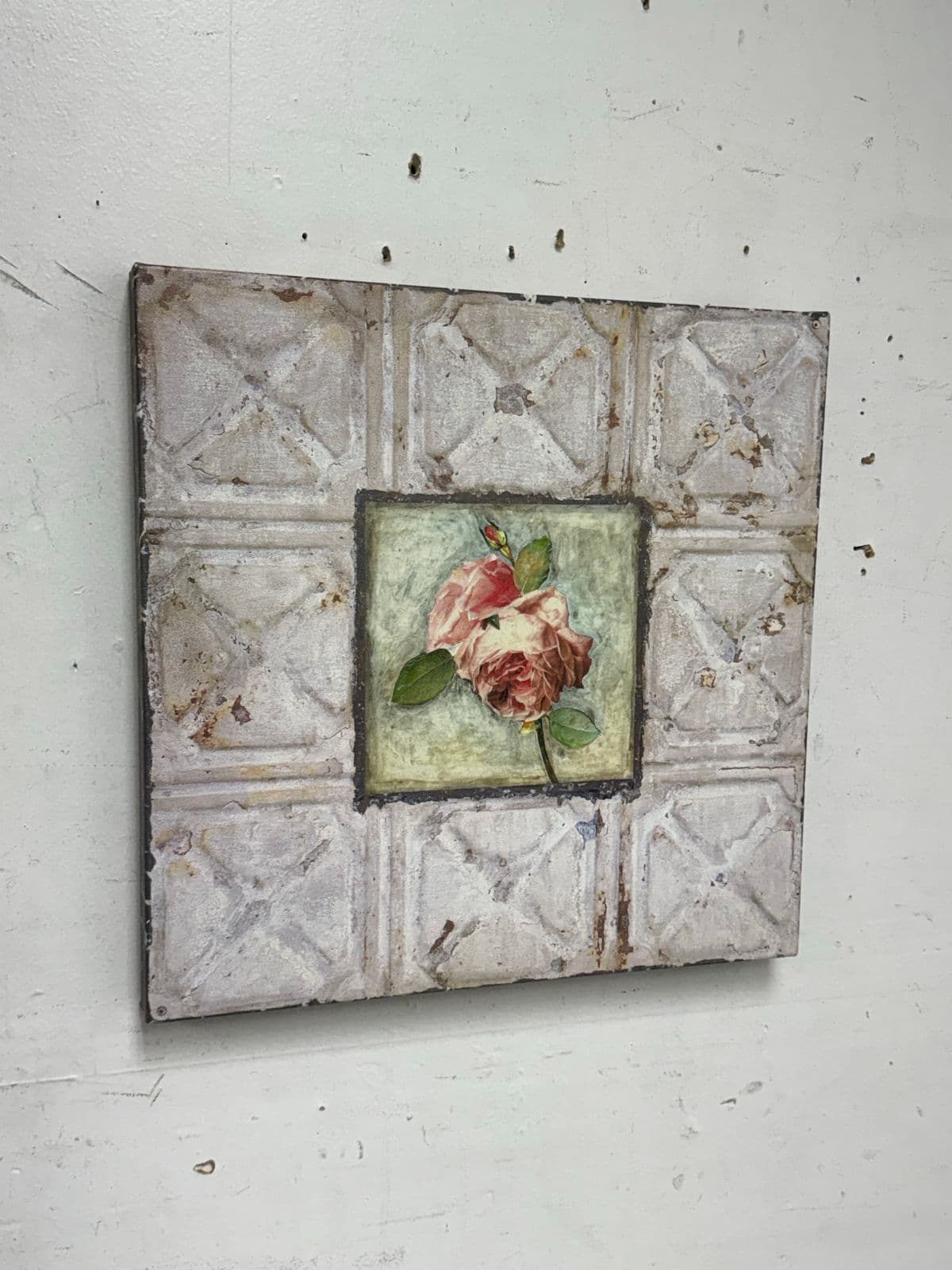 Peggy Abrams Style Rose Tile Print of Canvas - Thumbnail 4