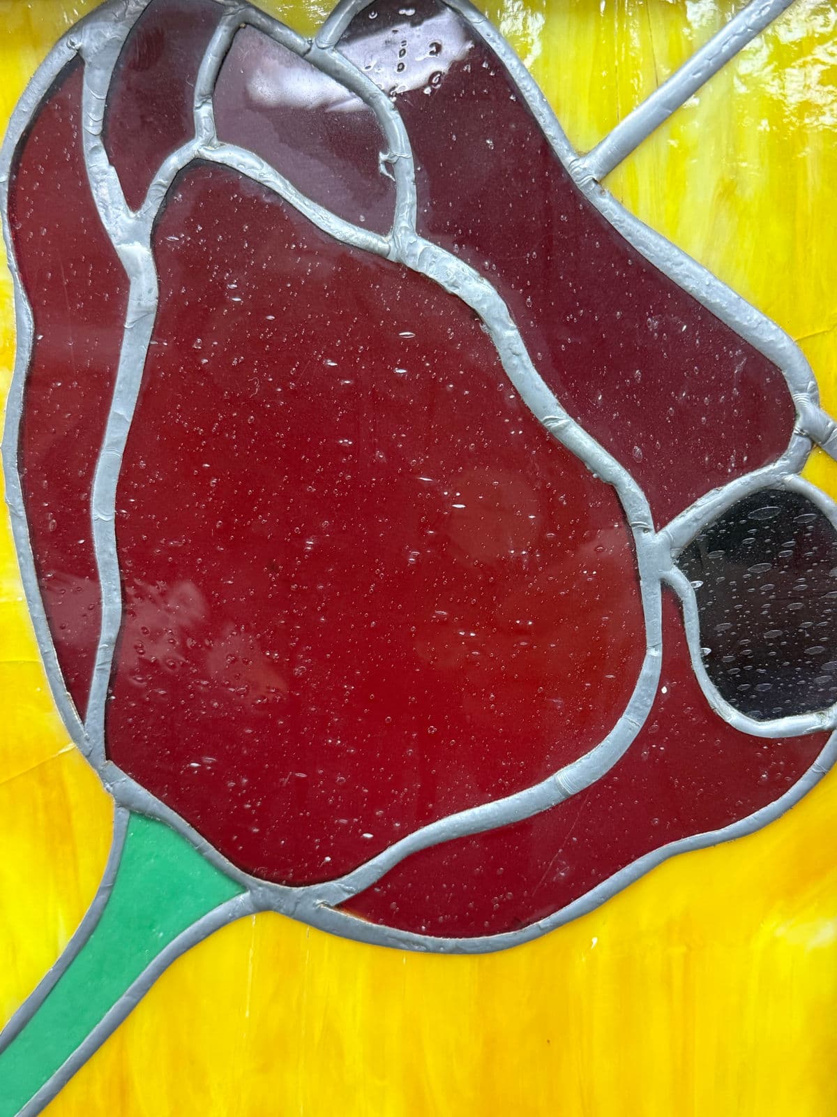 Circa 1978 Gene LeLonde Floral Stained Glass Panel - Thumbnail 8
