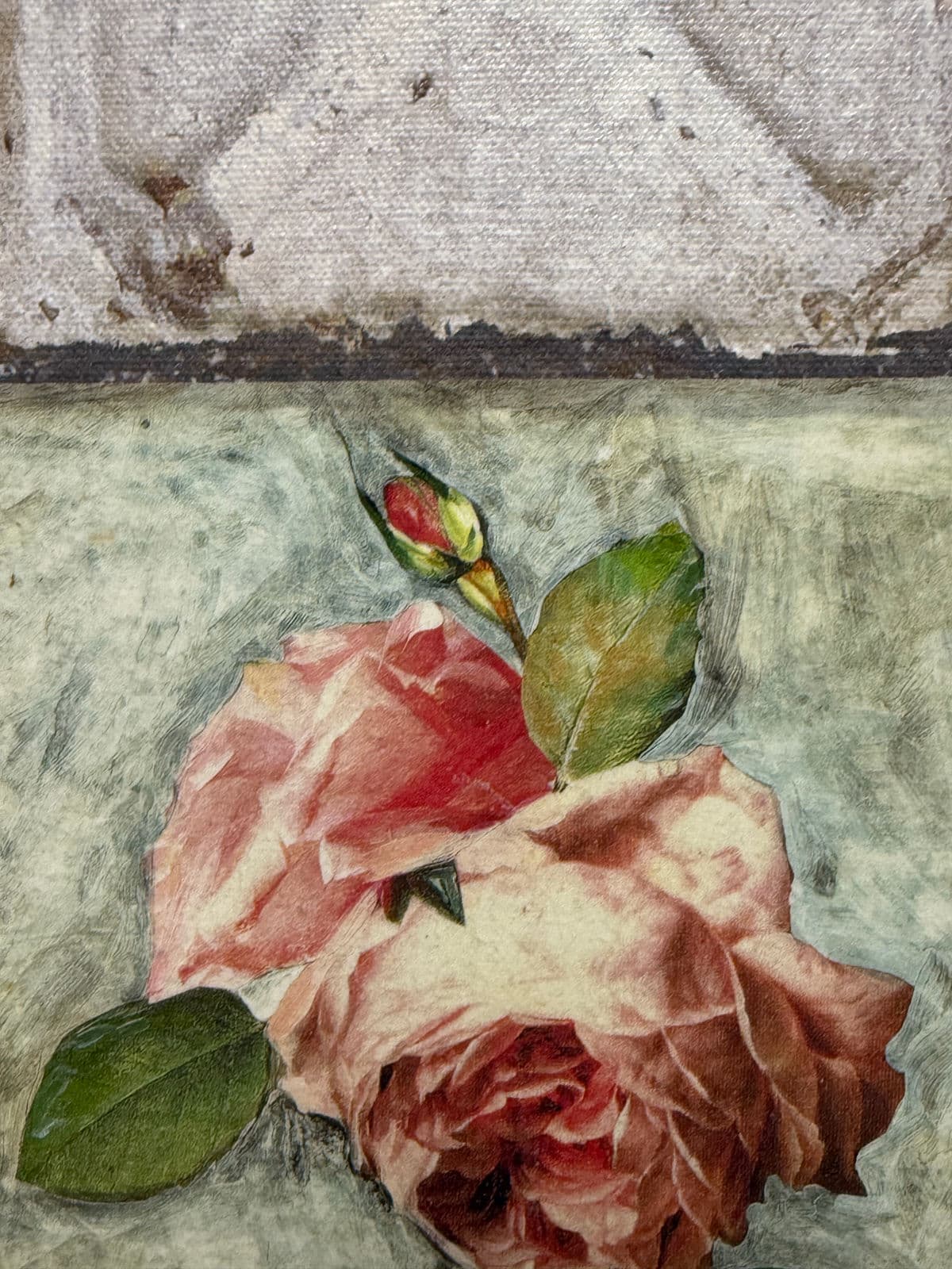 Peggy Abrams Style Rose Tile Print of Canvas - Thumbnail 12