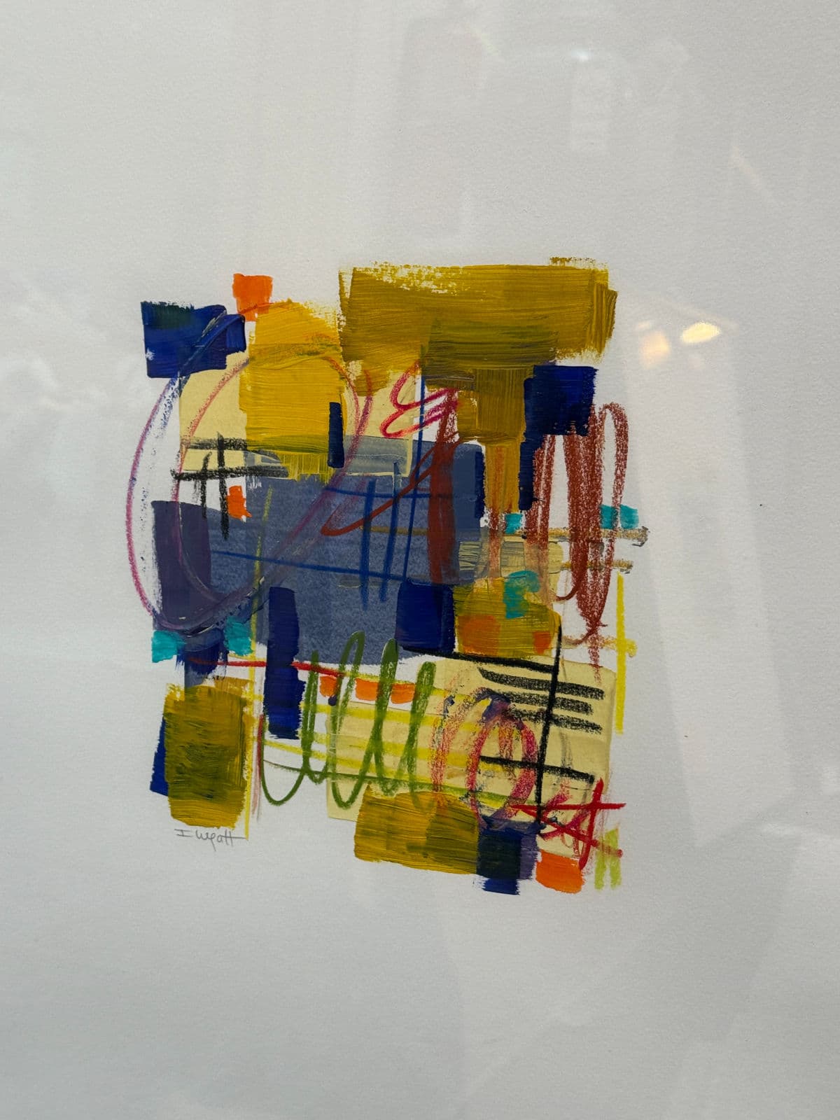 Isabel Wyatt "Blue Bee Bop" Original Painting, Signed - Thumbnail 8