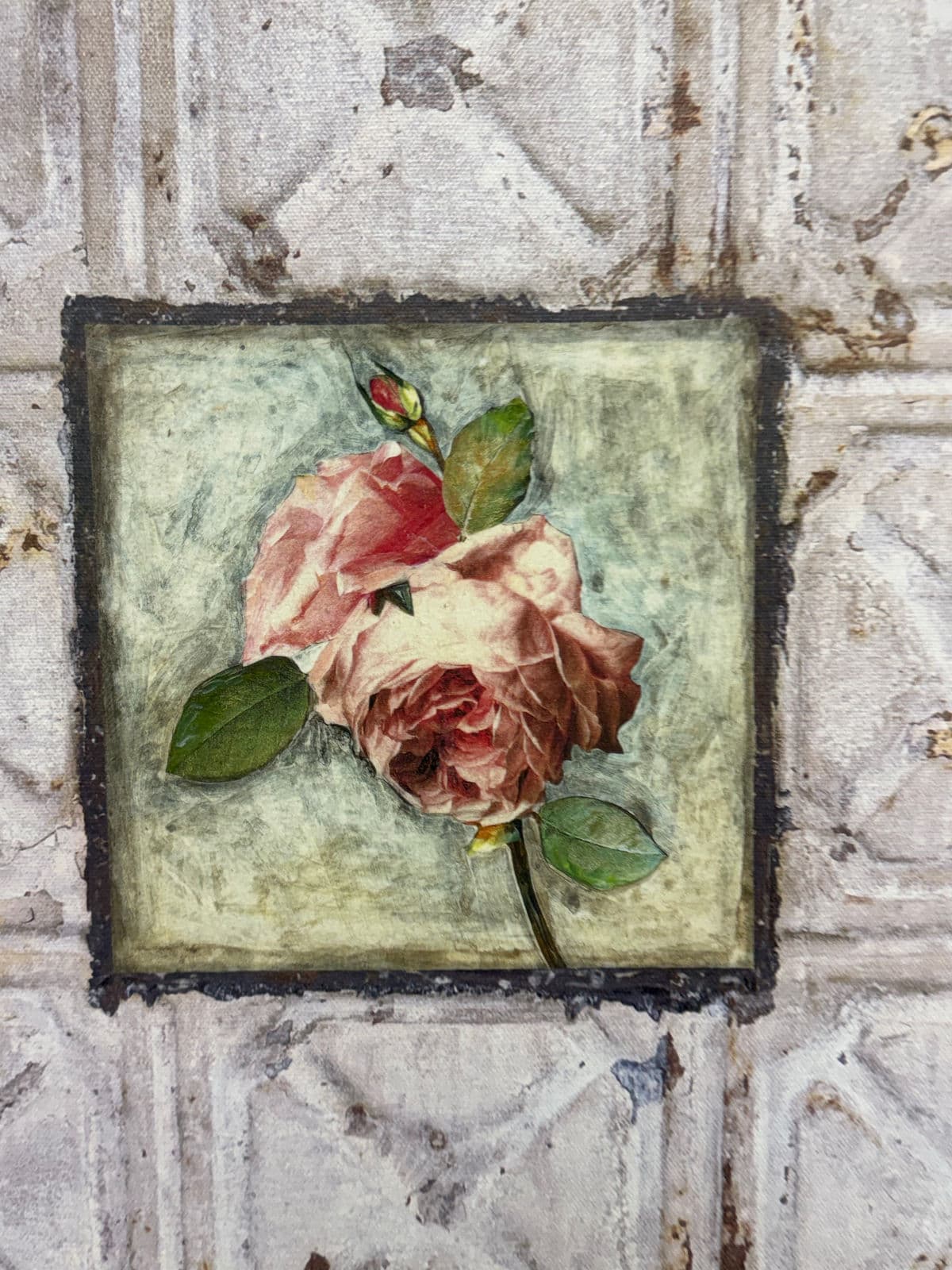Peggy Abrams Style Rose Tile Print of Canvas - Thumbnail 9