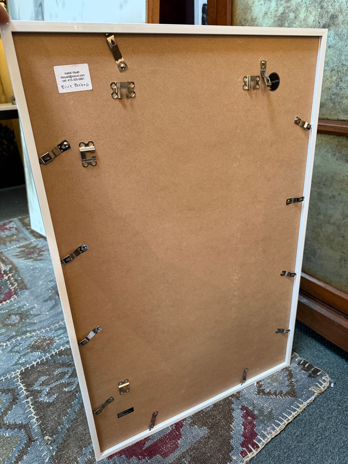 Isabel Wyatt "Blue Bee Bop" Original Painting, Signed - Thumbnail 6