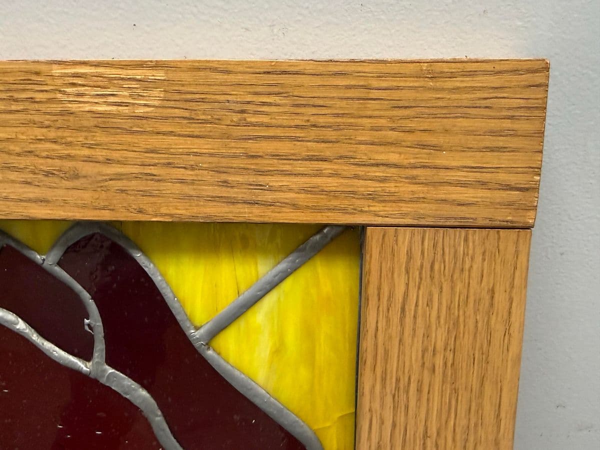 Circa 1978 Gene LeLonde Floral Stained Glass Panel - Thumbnail 5