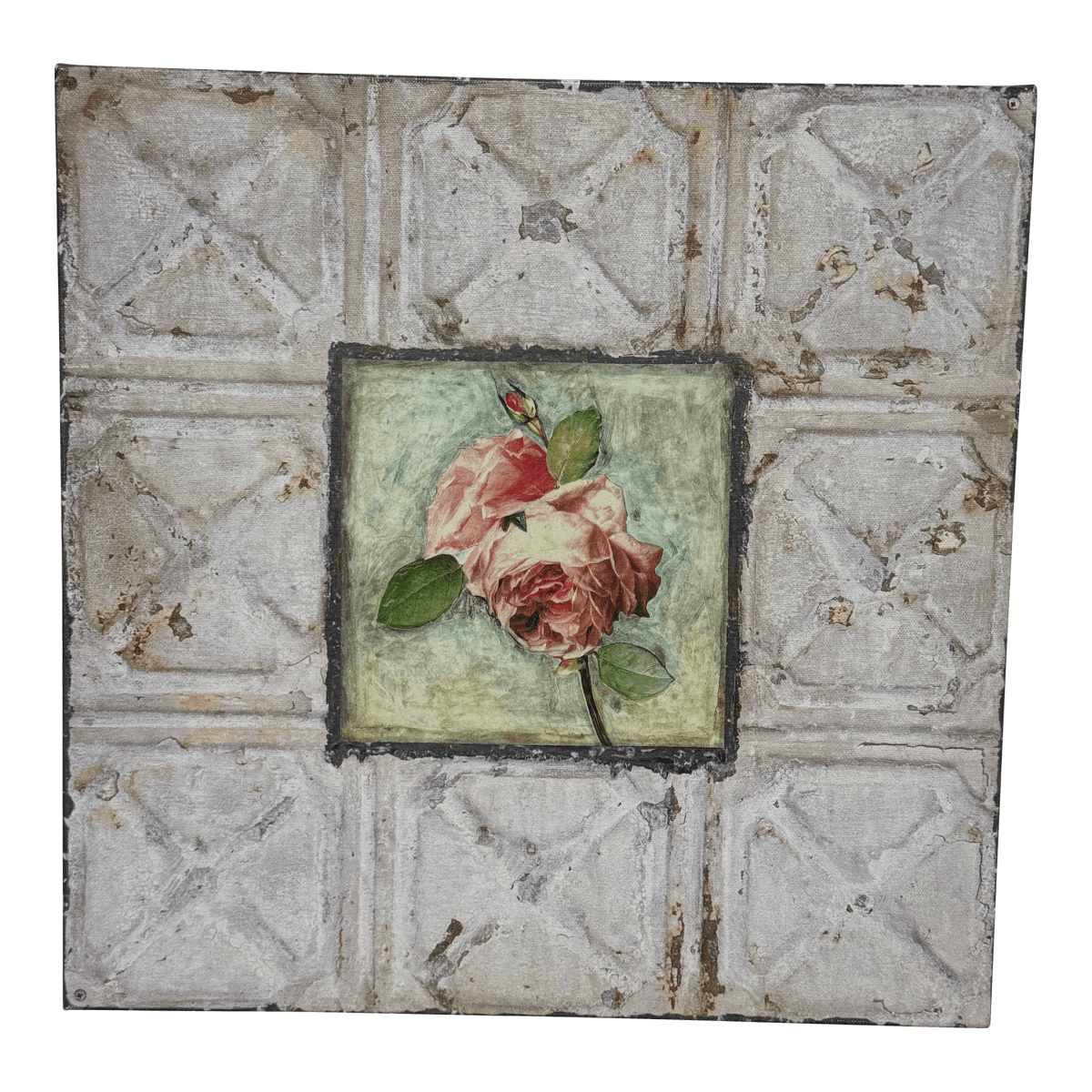 Peggy Abrams Style Rose Tile Print of Canvas - Thumbnail 2