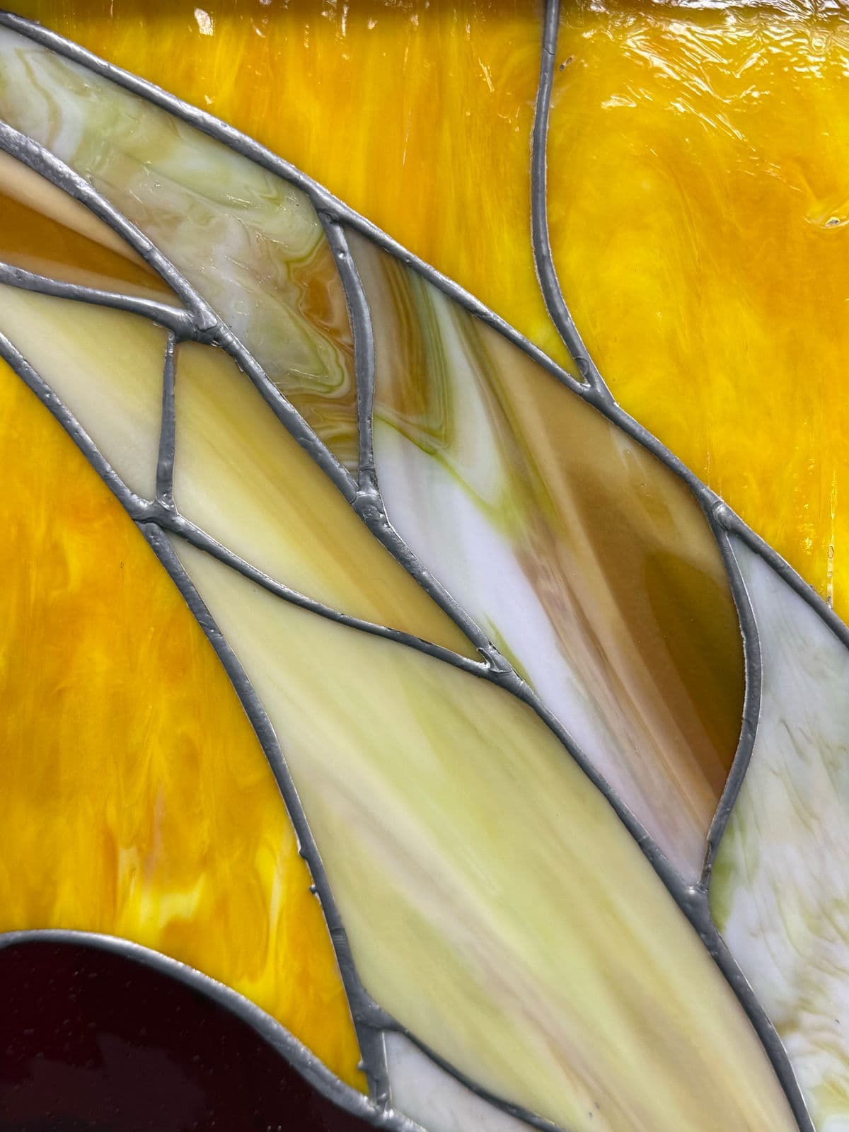 Circa 1978 Gene LeLonde Floral Stained Glass Panel - Thumbnail 12