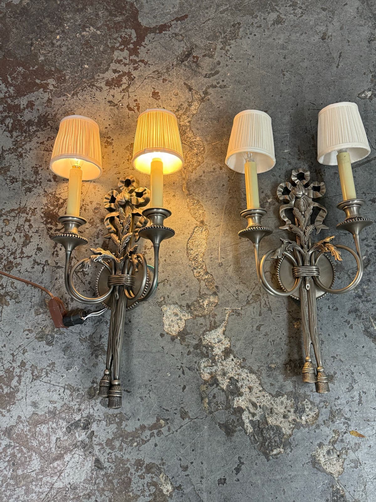 19th Century Louis XVI Style Wall Sconces, Pair - Thumbnail 3