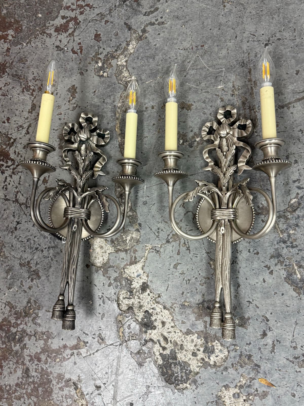 19th Century Louis XVI Style Wall Sconces, Pair - Thumbnail 11