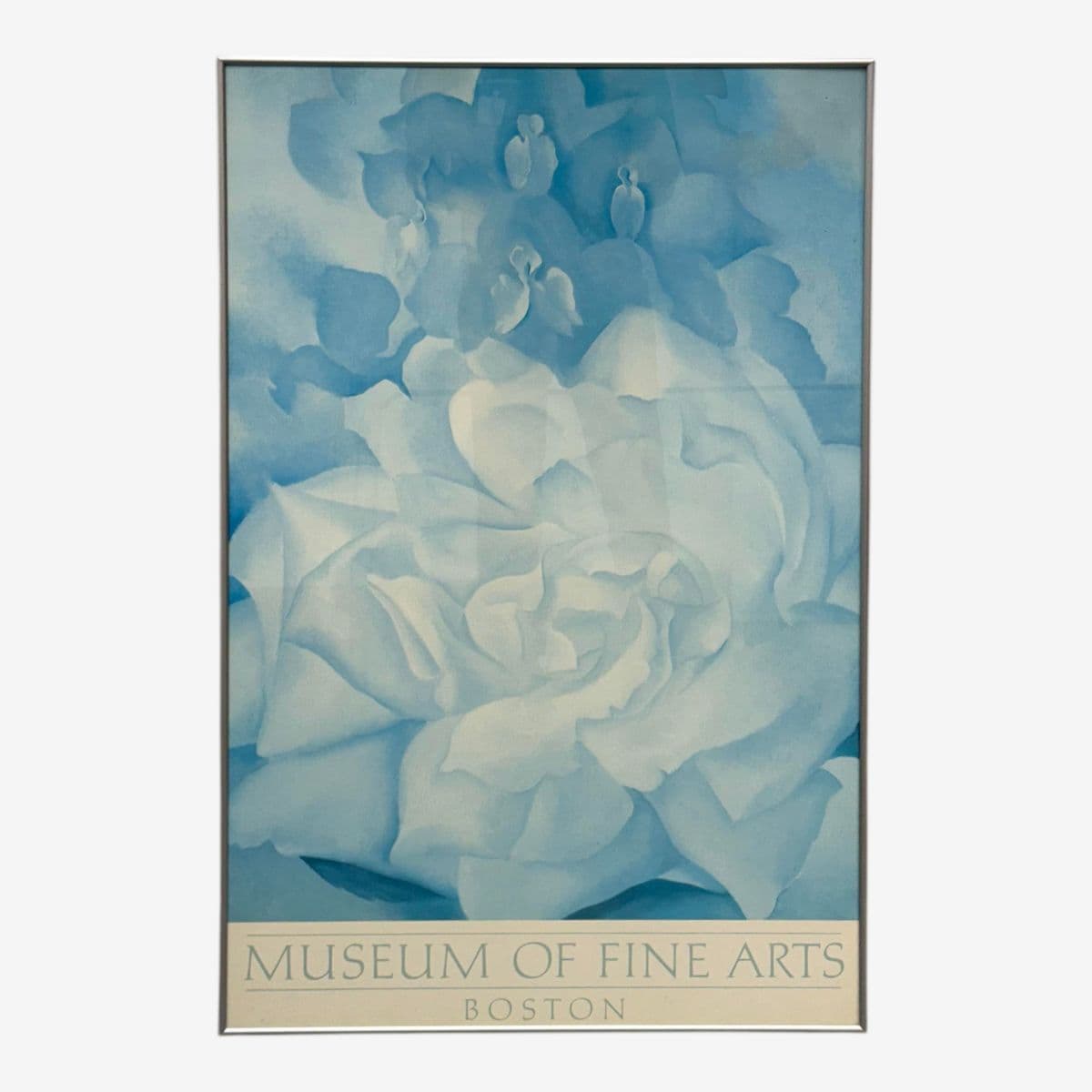 Georgia O'Keeffe "White Rose With Larkspur No. 2" Poster, Framed - Image 1