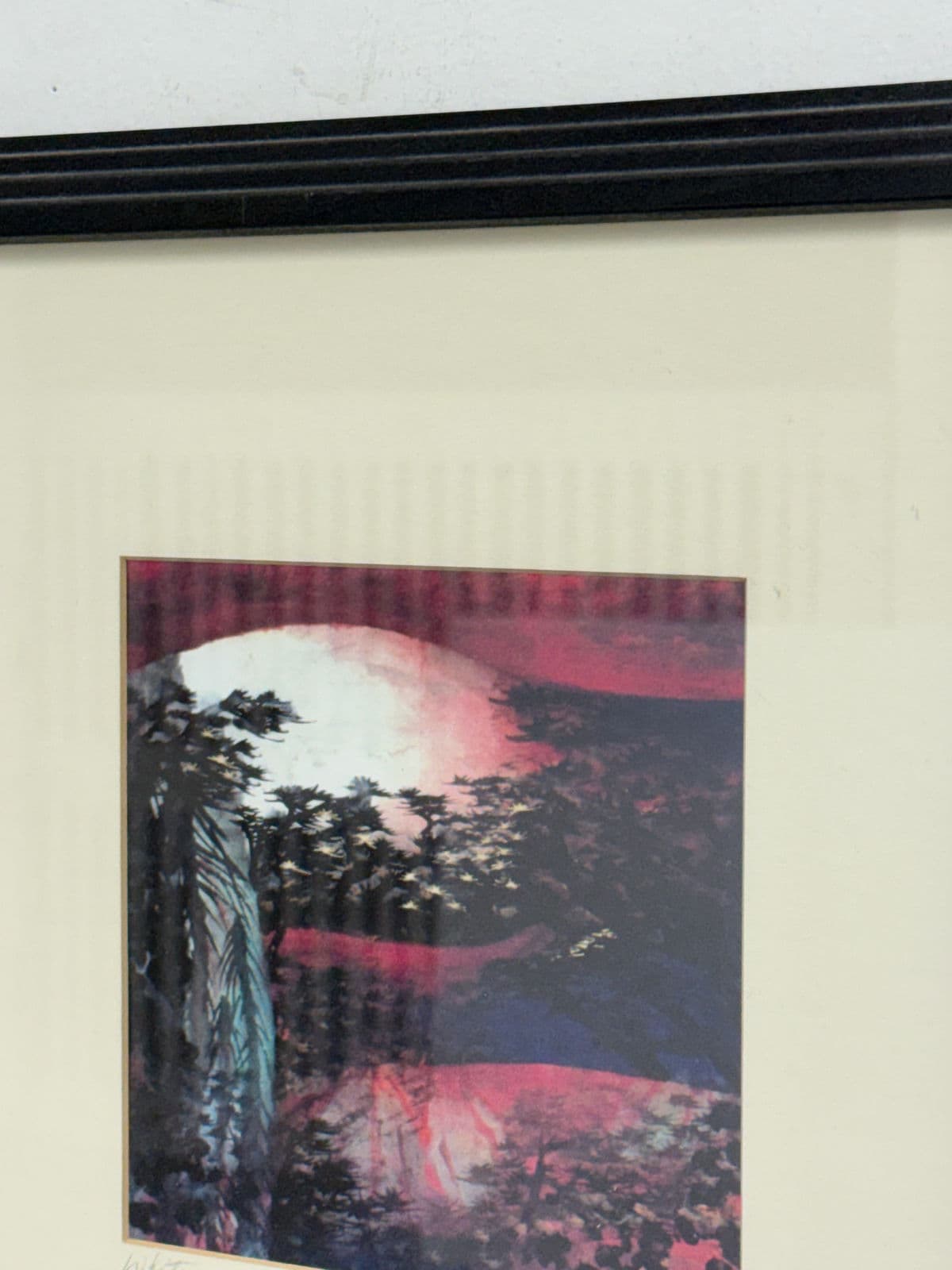 Circa 1996 David Wang White Sun + Pine Frame Artwork - Thumbnail 7