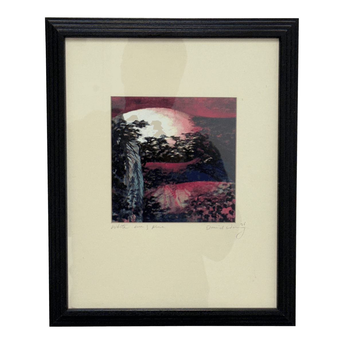 Circa 1996 David Wang White Sun + Pine Frame Artwork - Thumbnail 2