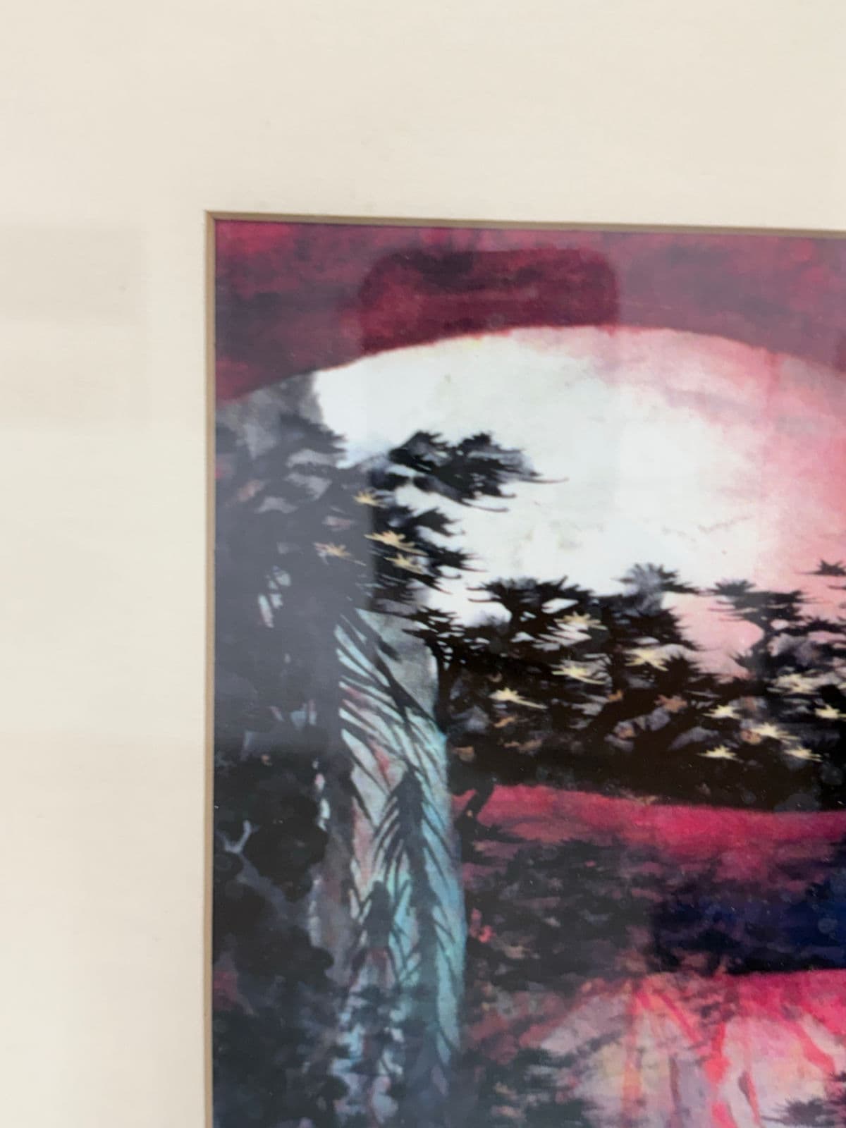 Circa 1996 David Wang White Sun + Pine Frame Artwork - Thumbnail 12