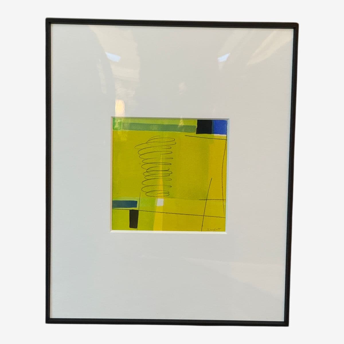 Isabel Wyatt "Yellow Green Colorform" Original Painting, Signed - Image 1