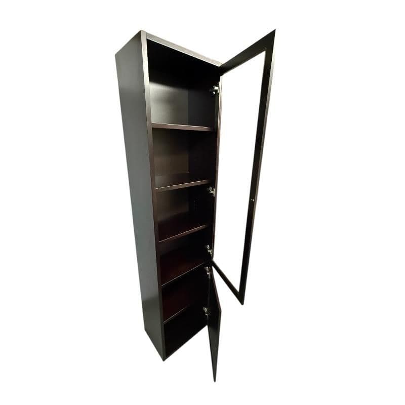 Tall Wood Display Cabinet With Glass Door and Lower Storage - Thumbnail 3