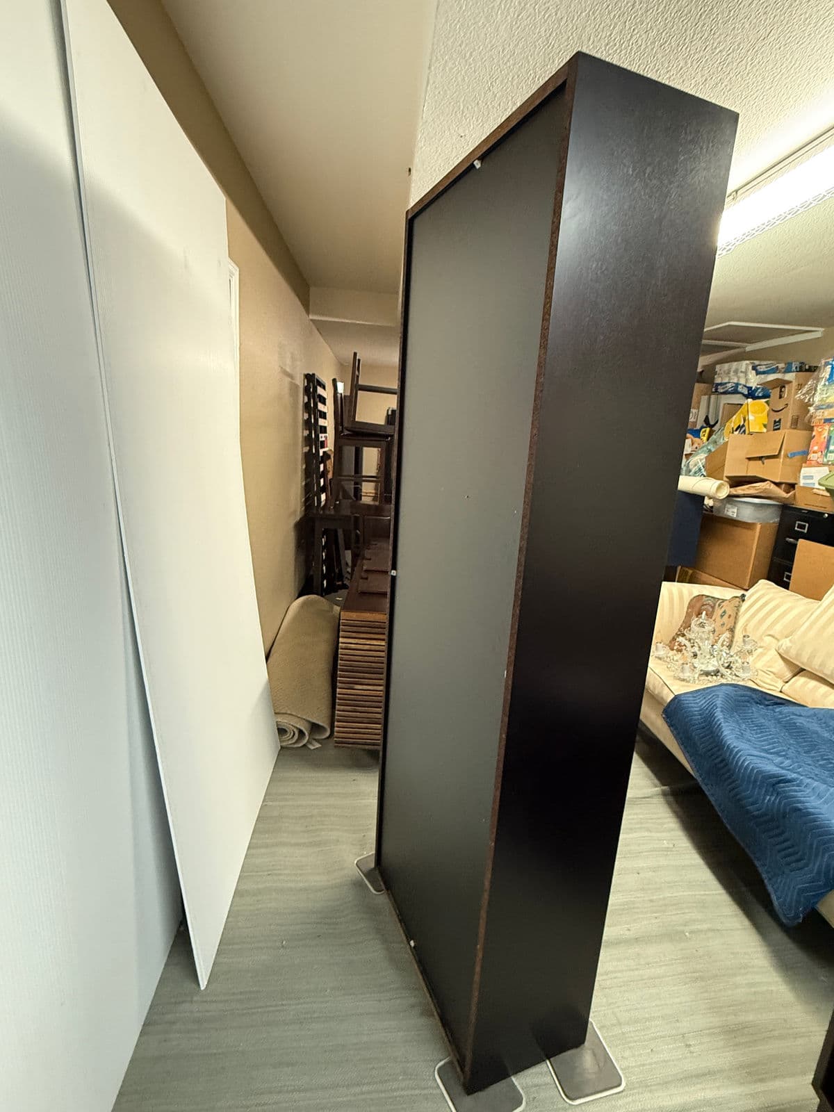 Tall Wood Display Cabinet With Glass Door and Lower Storage - Thumbnail 5