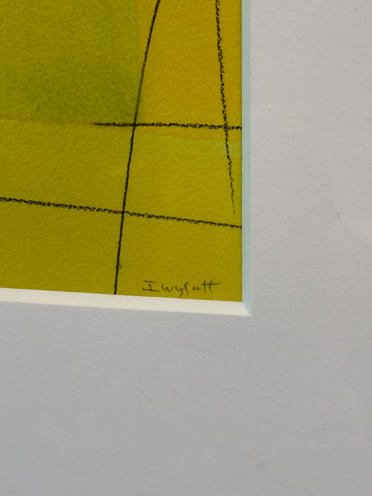 Isabel Wyatt "Yellow Green Colorform" Original Painting, Signed - Thumbnail 7