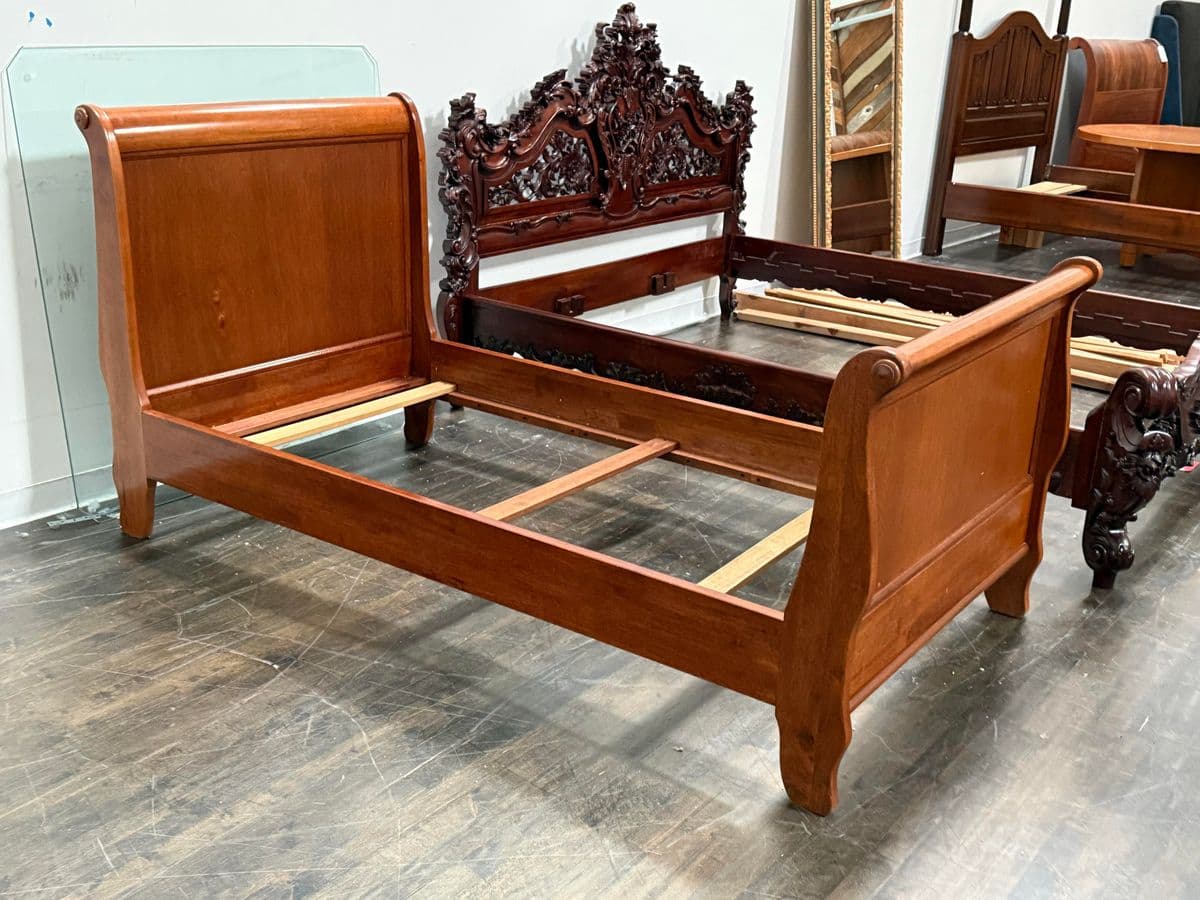 Twin Size Circa 1997 Bombay Co. Sleigh Bed Frame - Thumbnail 8