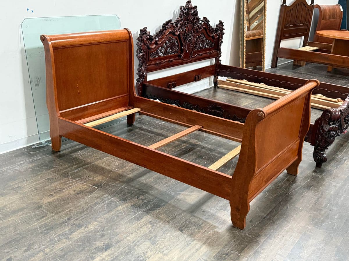 Twin Size Circa 1997 Bombay Co. Sleigh Bed Frame - Thumbnail 7
