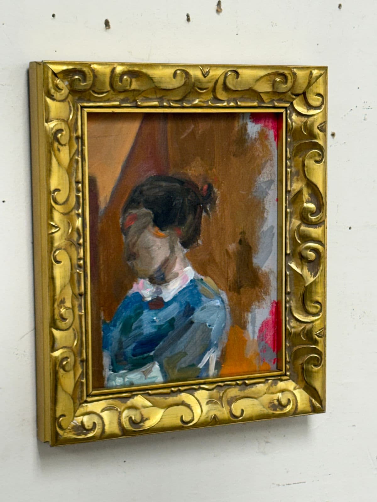 Impressionist Reproduction Artwork of Portrait of Young Girl, Framed - Thumbnail 3
