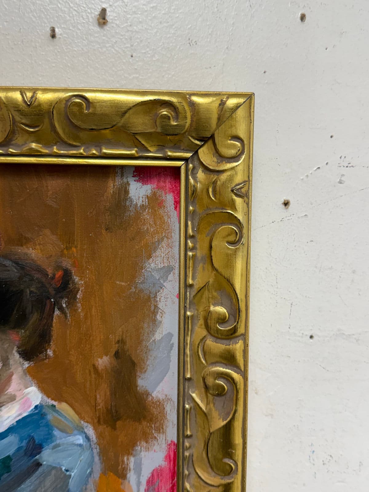 Impressionist Reproduction Artwork of Portrait of Young Girl, Framed - Thumbnail 4