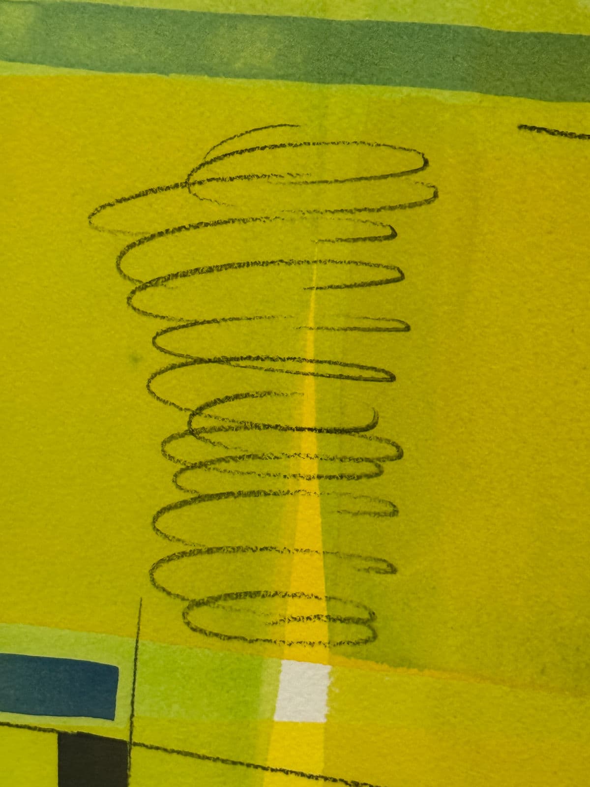 Isabel Wyatt "Yellow Green Colorform" Original Painting, Signed - Thumbnail 5