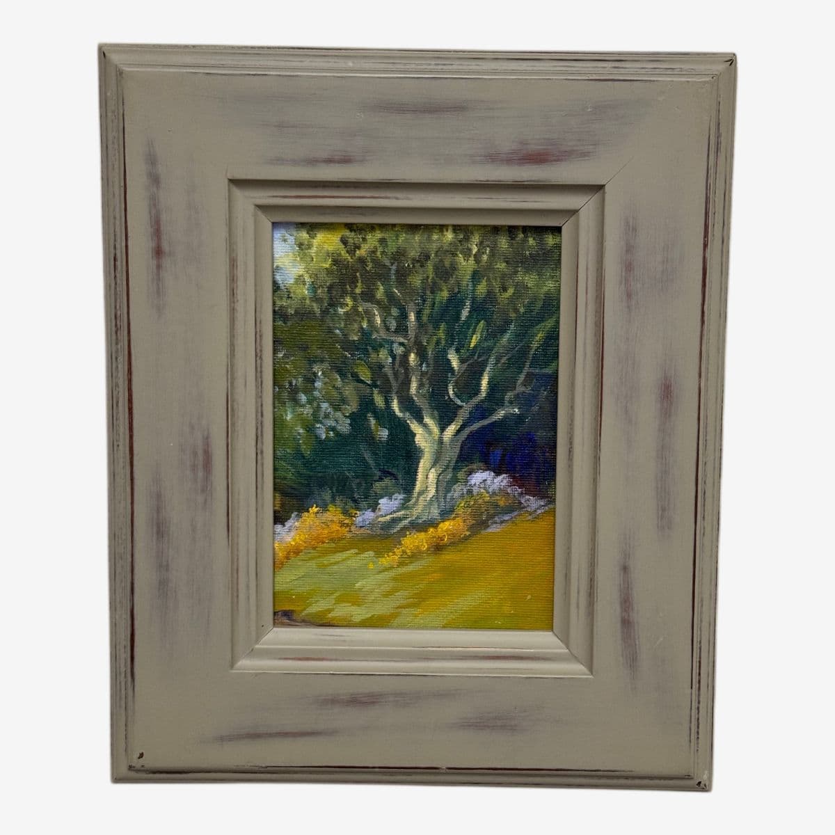 Impressionist Tree in Grove Painting, Framed - Image 1