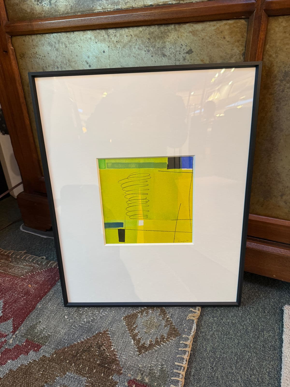 Isabel Wyatt "Yellow Green Colorform" Original Painting, Signed - Thumbnail 9