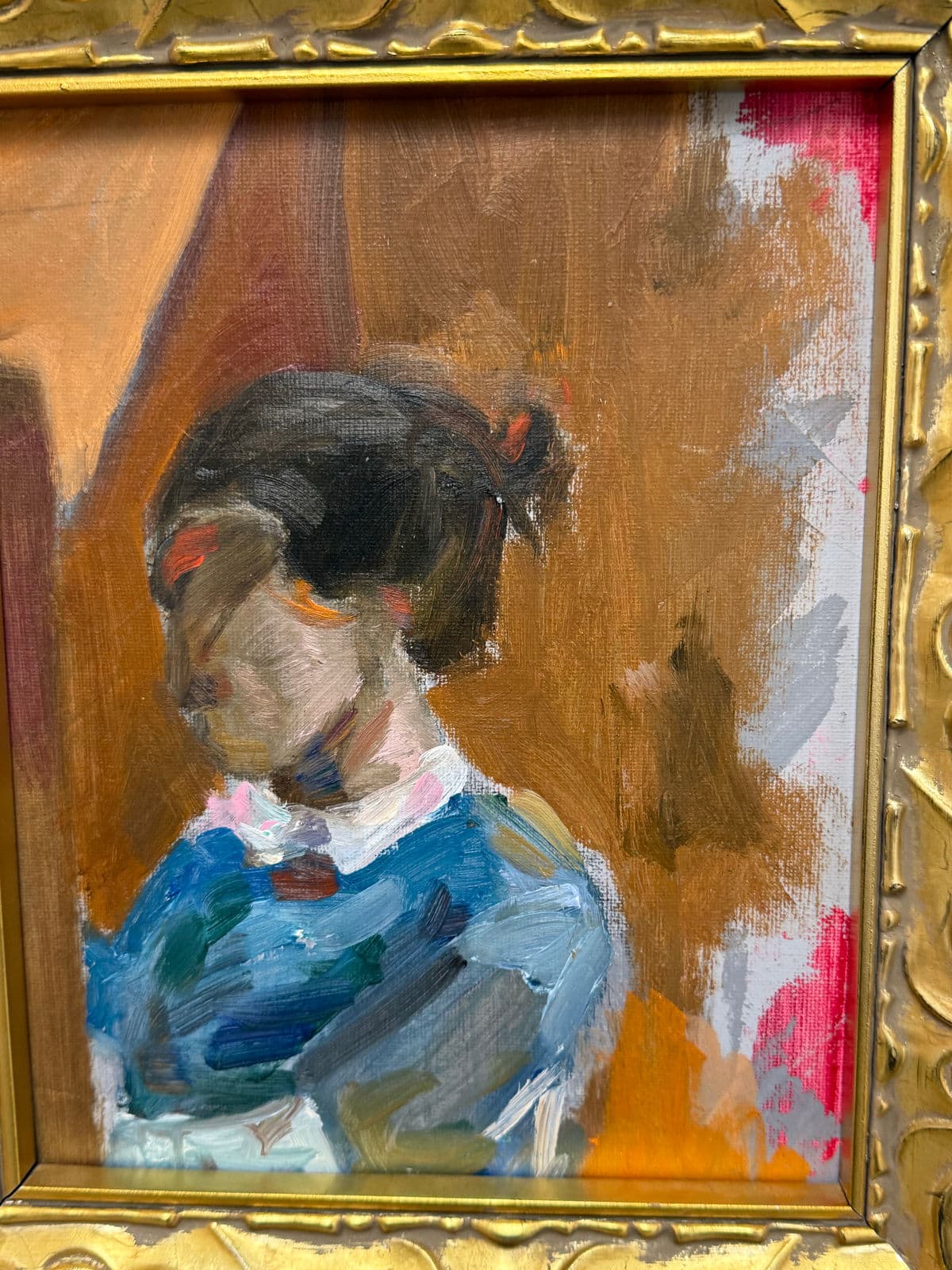 Impressionist Reproduction Artwork of Portrait of Young Girl, Framed - Thumbnail 8