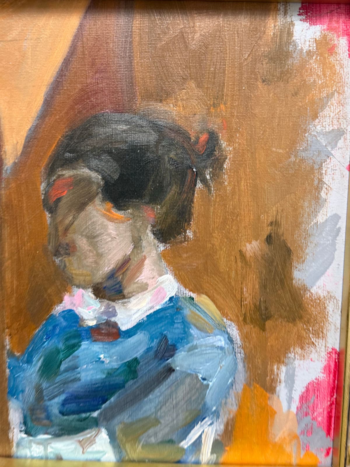 Impressionist Reproduction Artwork of Portrait of Young Girl, Framed - Thumbnail 11