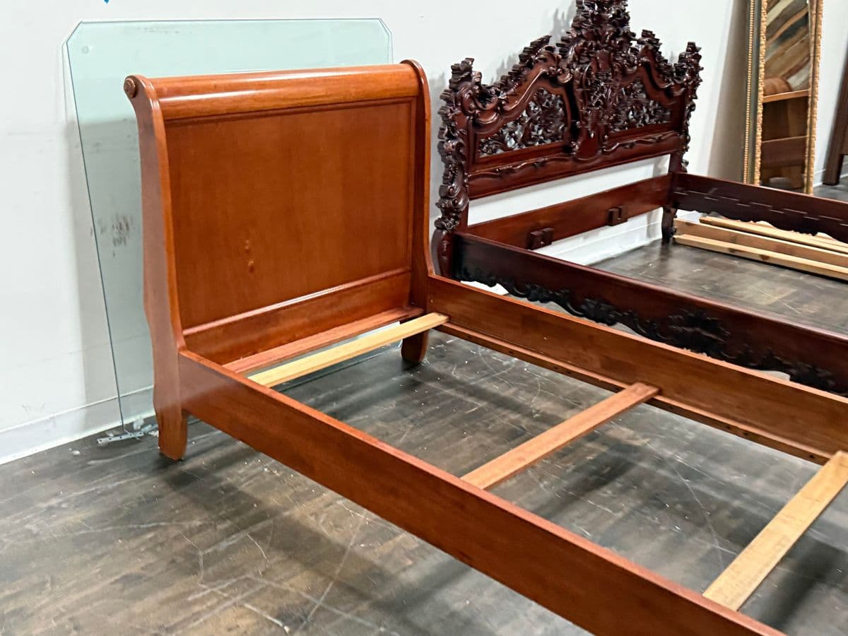 Twin Size Circa 1997 Bombay Co. Sleigh Bed Frame - Thumbnail 4
