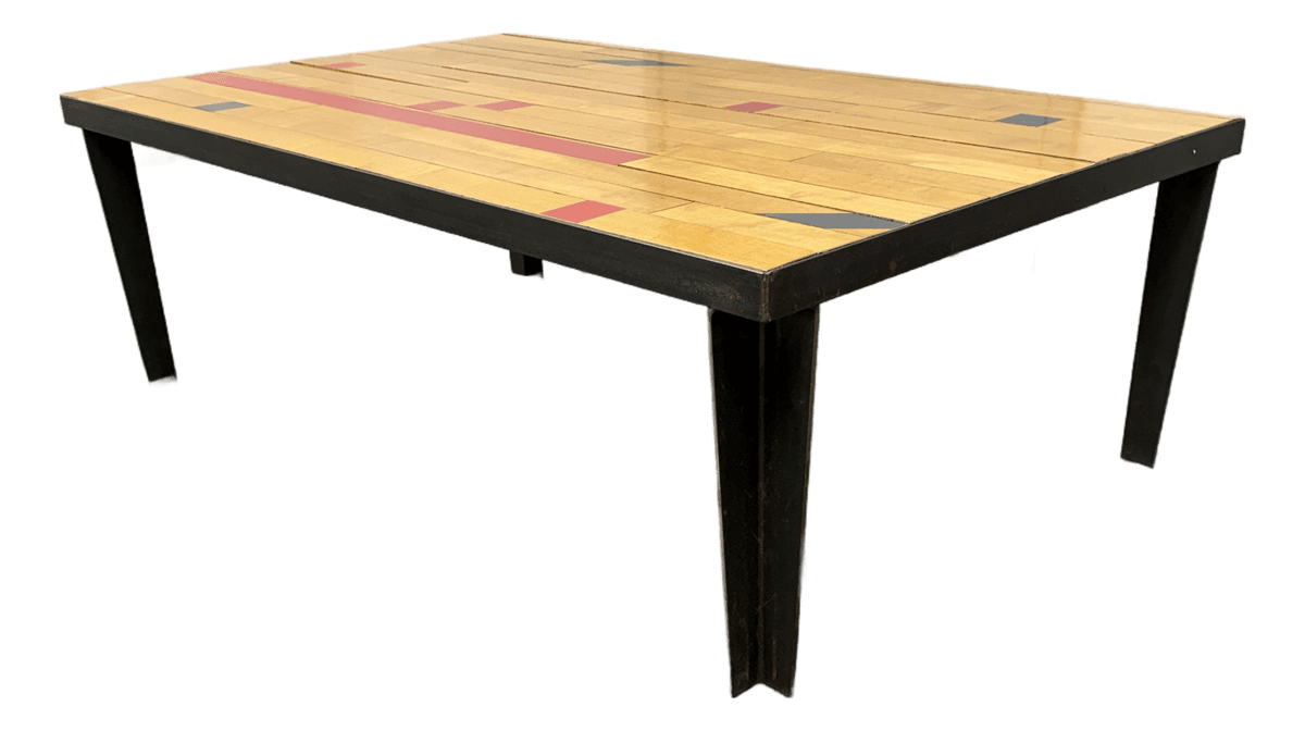 Reclaimed Wood From Gym Floor Coffee Table - Thumbnail 2