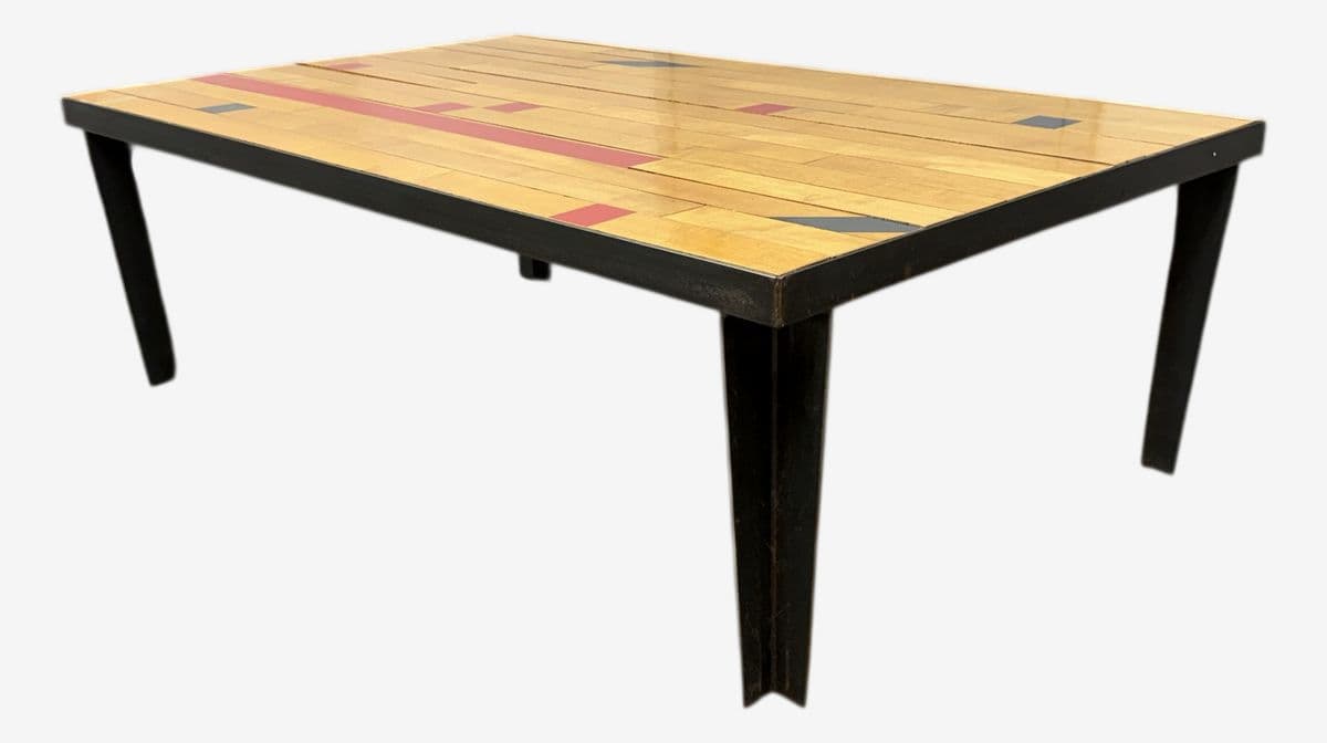 Reclaimed Wood From Gym Floor Coffee Table - Image 1