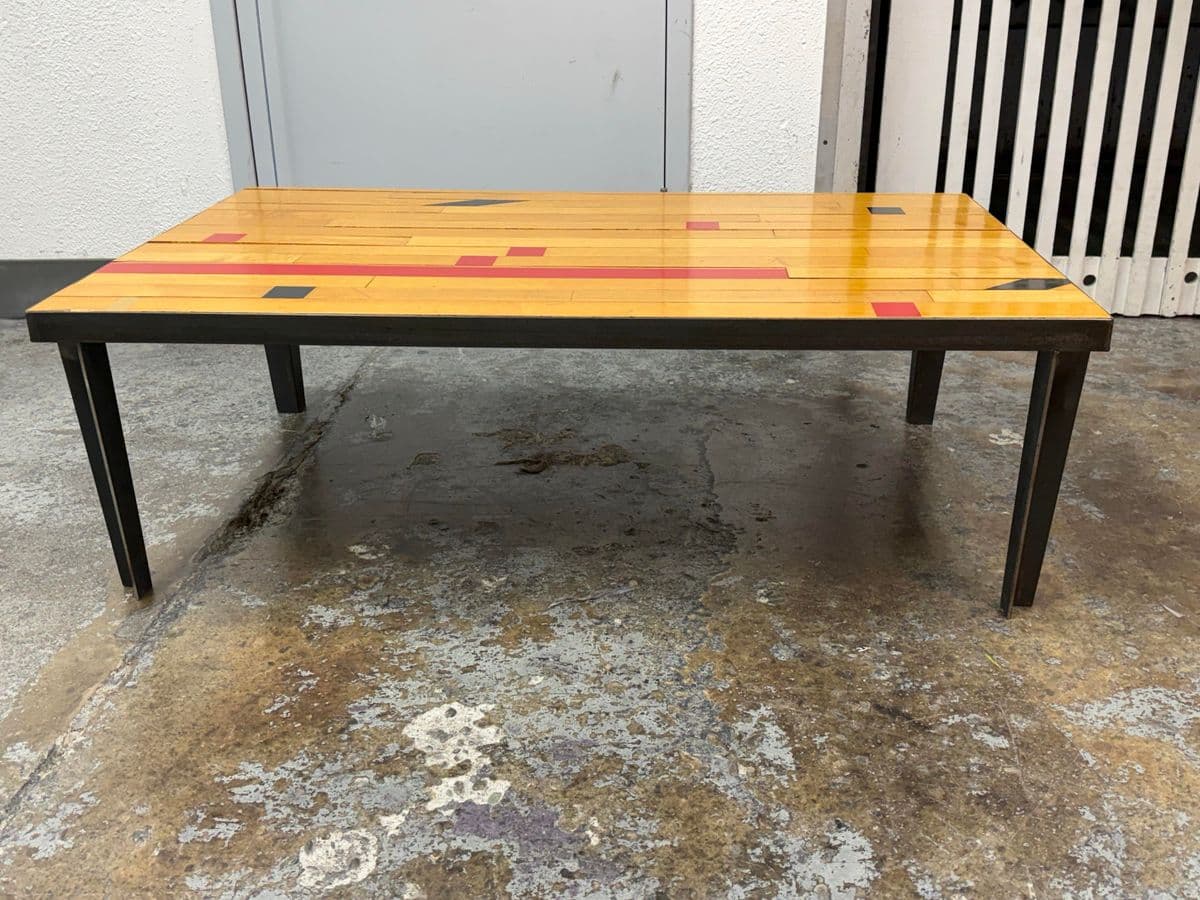 Reclaimed Wood From Gym Floor Coffee Table - Thumbnail 3