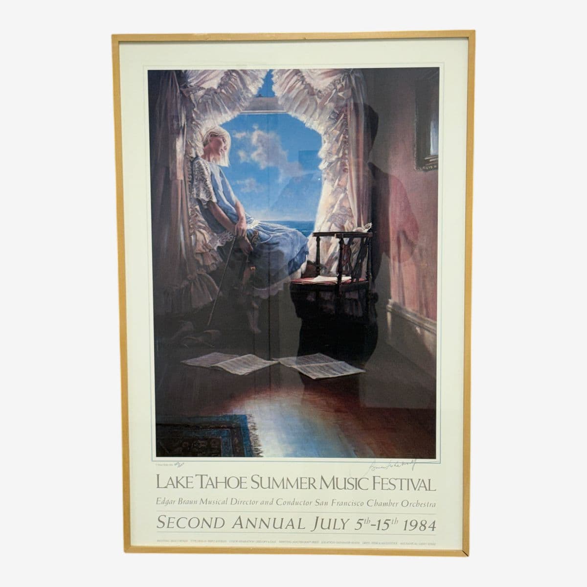 Circa 1984 Signed Lake Tahoe Summer Music Festival Print, Framed - Image 1