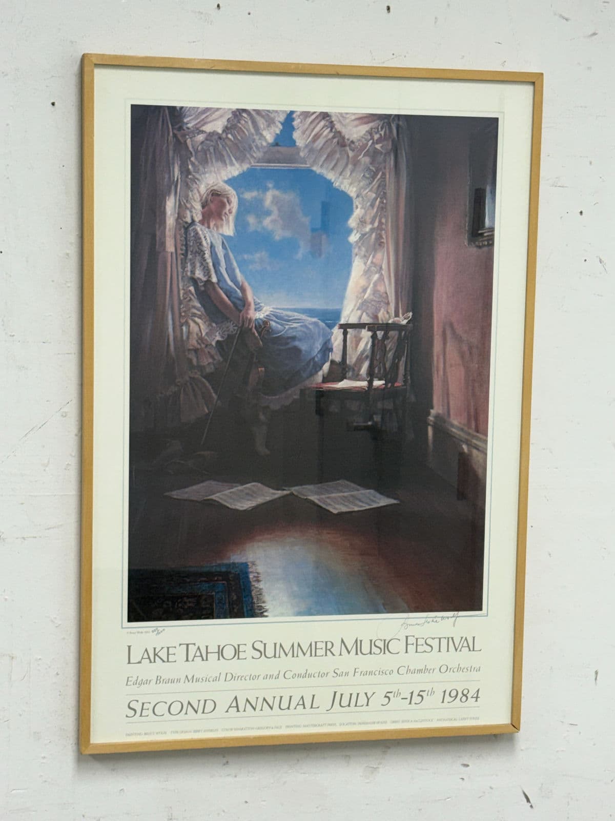 Circa 1984 Signed Lake Tahoe Summer Music Festival Print, Framed - Thumbnail 3