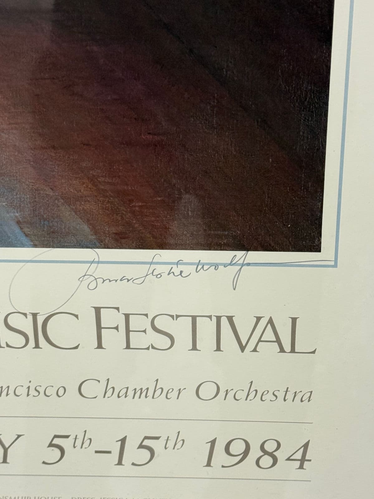 Circa 1984 Signed Lake Tahoe Summer Music Festival Print, Framed - Thumbnail 9