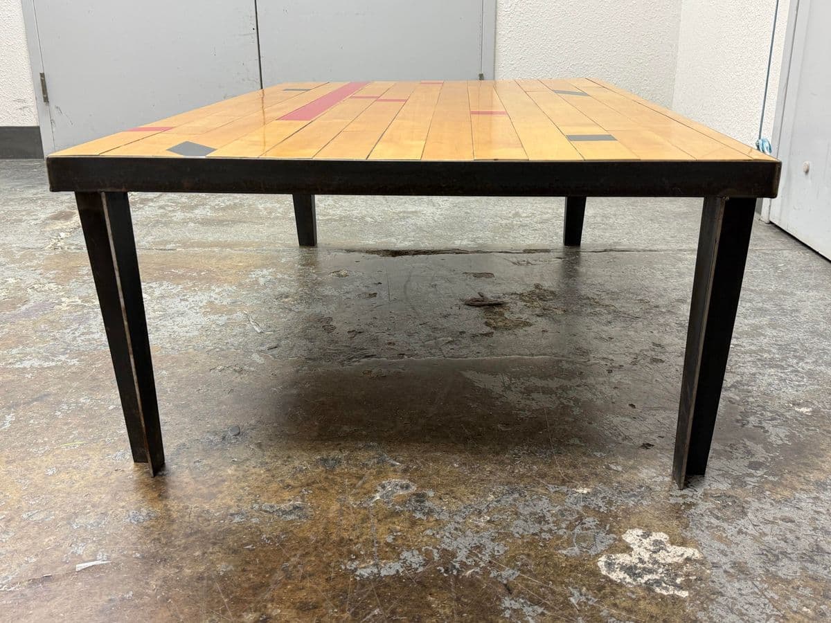 Reclaimed Wood From Gym Floor Coffee Table - Thumbnail 5