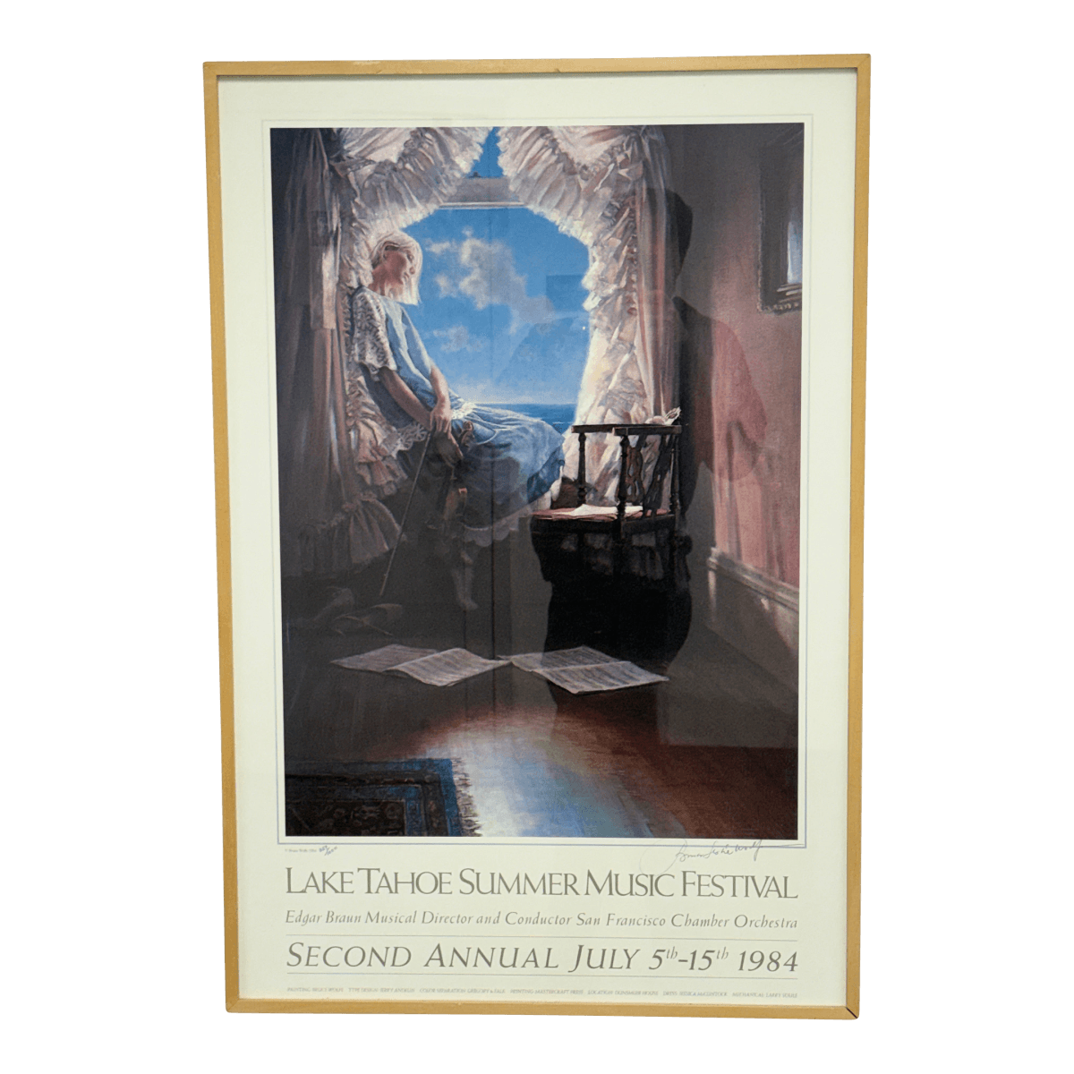 Circa 1984 Signed Lake Tahoe Summer Music Festival Print, Framed - Thumbnail 2