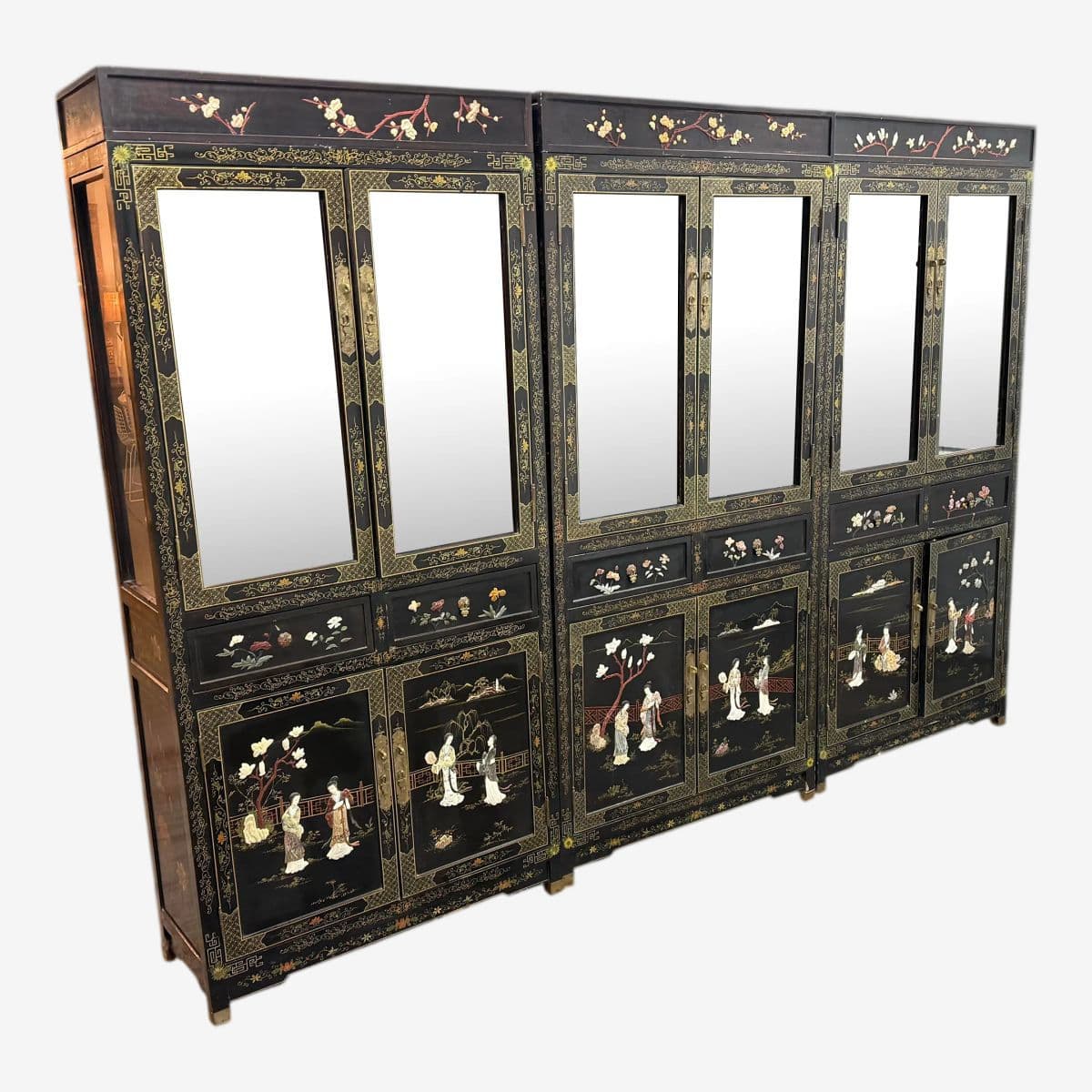 Circa 1970's Chinese Display Cabinets, Set of Three - Image 1